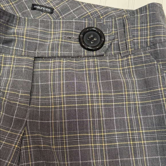 Maurices Plaid Wide Leg Pants Bell Bottom Button Zip Closure Stretch Size 9/10 - Picture 5 of 6